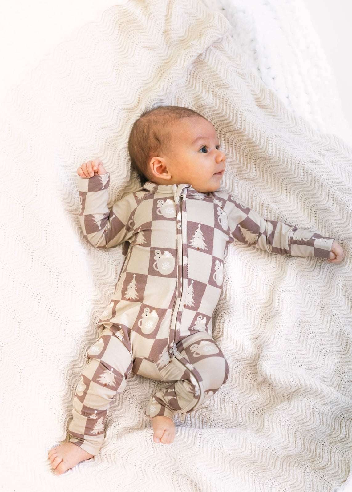 Festive Checkerboard | Bamboo Zip Romper