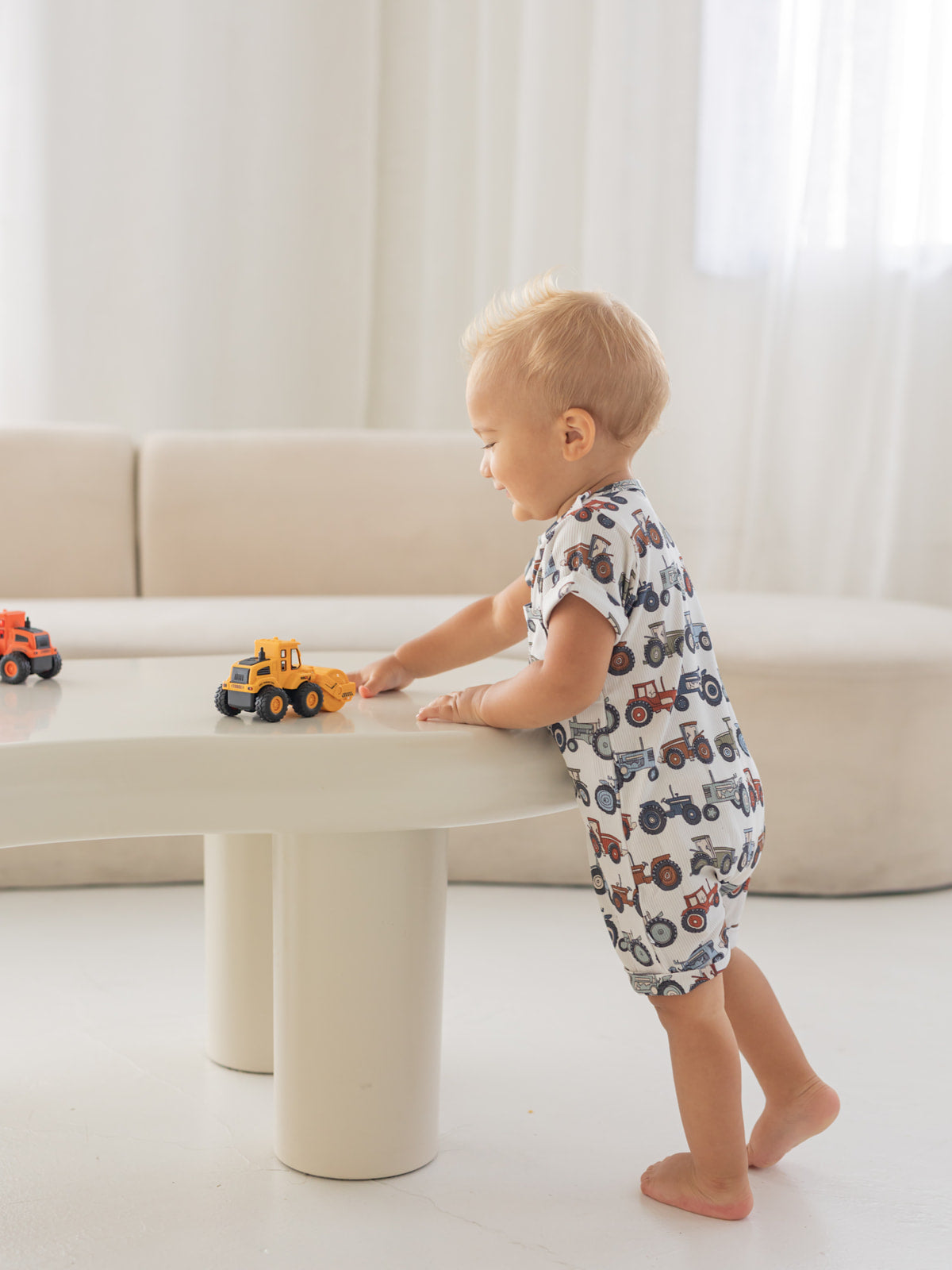 Tractor | Bamboo Short Sleeve Romper