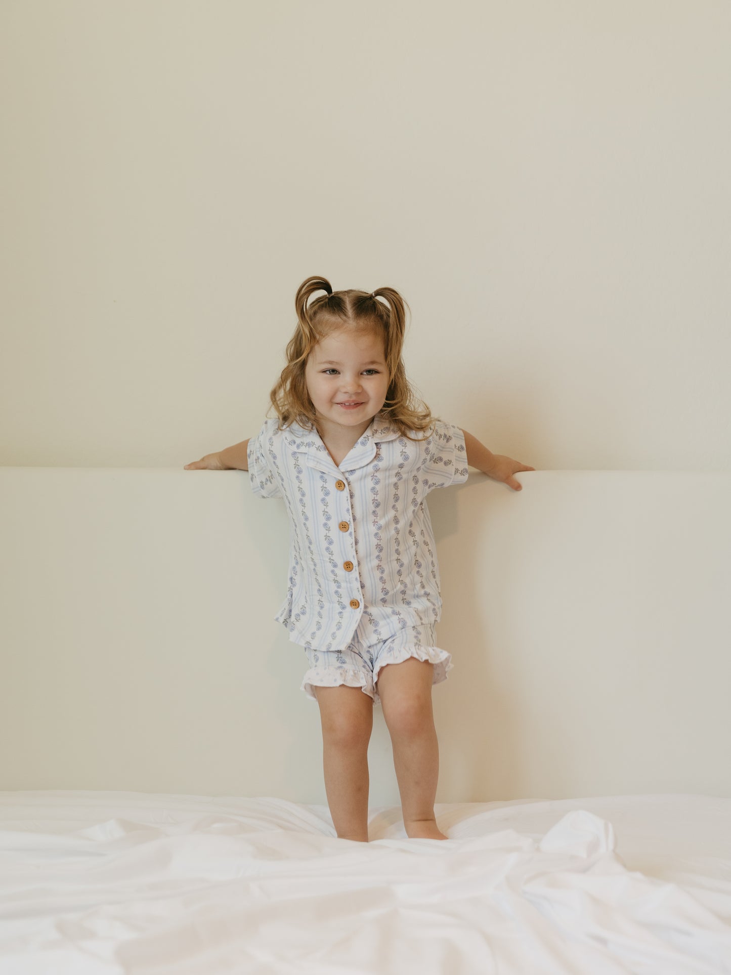 Blue Cottage Rose | Ruffle Short Set