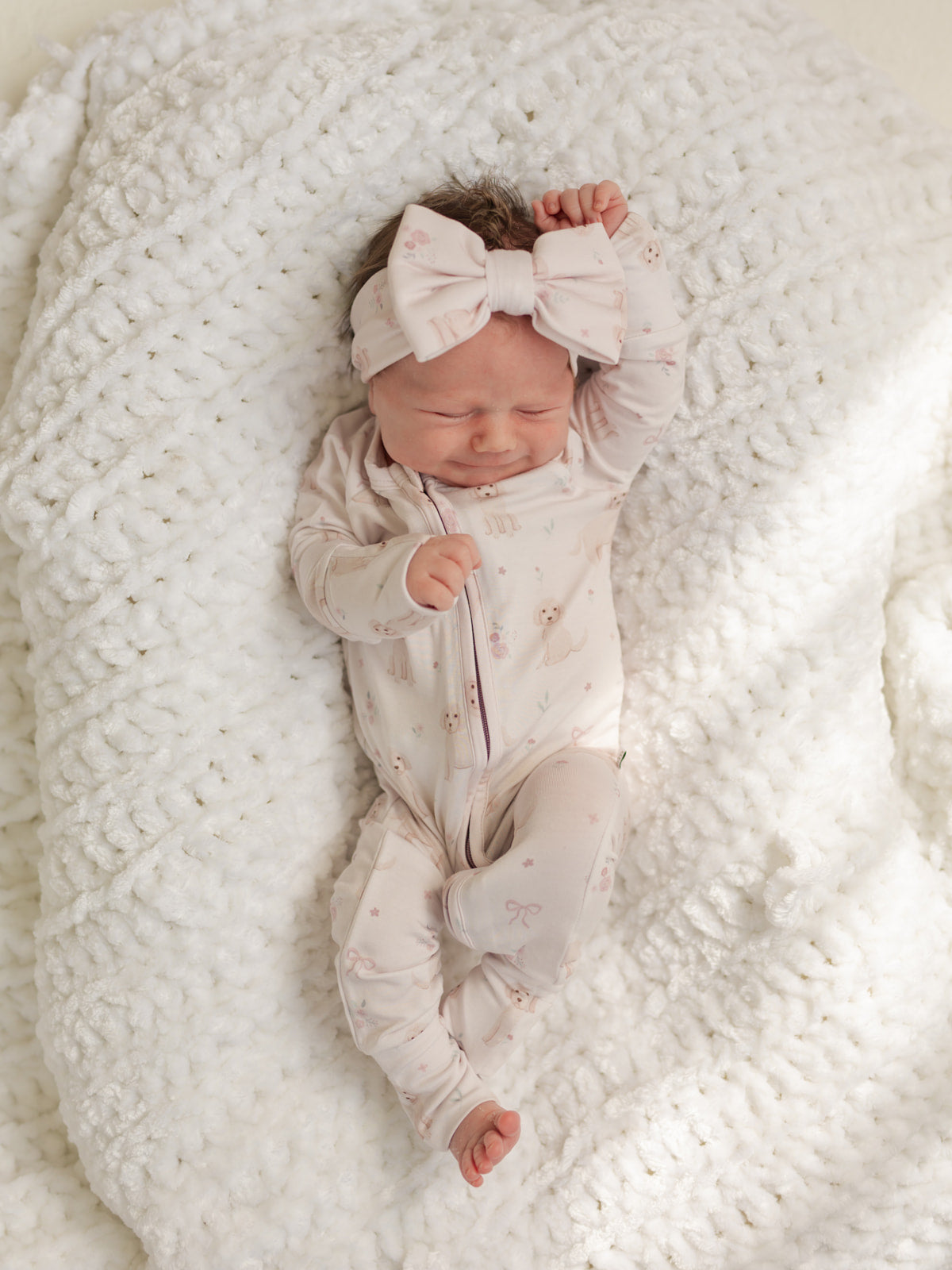 Pups & Bows | Bamboo Zipper Pajamas