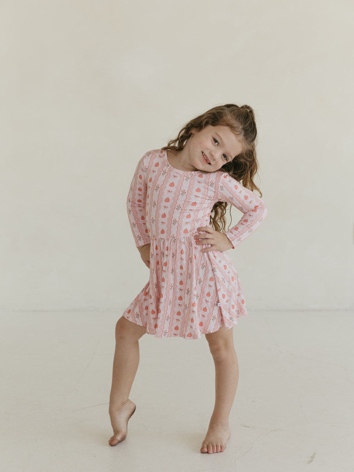 Pumpkin Patch | Long Sleeve Twirl Dress