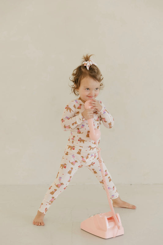 Puppy Love Letters | Bamboo Two Piece Pajamas