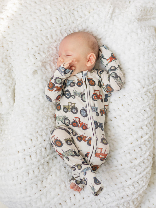 Tractor | Bamboo Zip Pajamas
