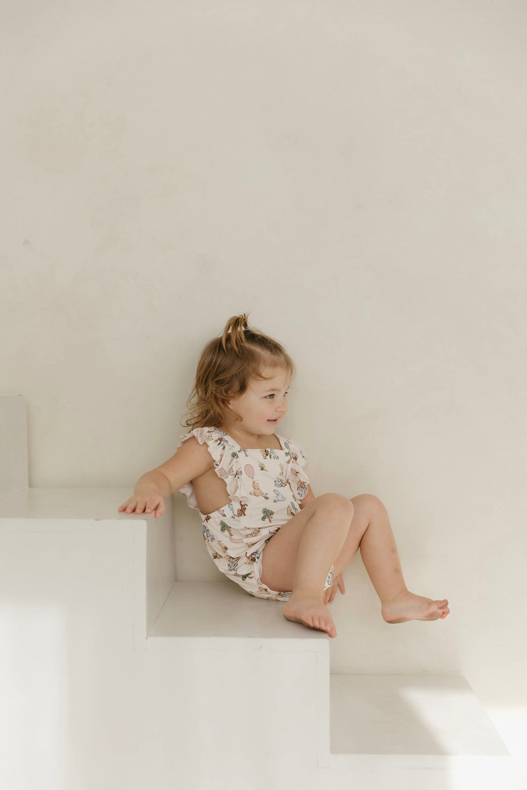 Classic Pooh | Bamboo Cross-Back Ruffle Romper