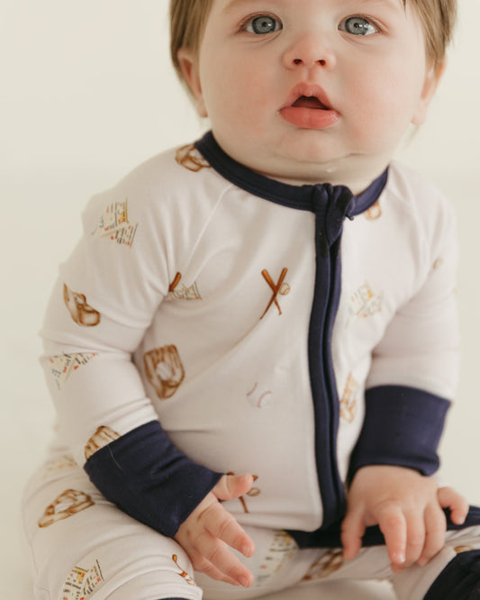 Baseball | Bamboo Zipper Pajamas