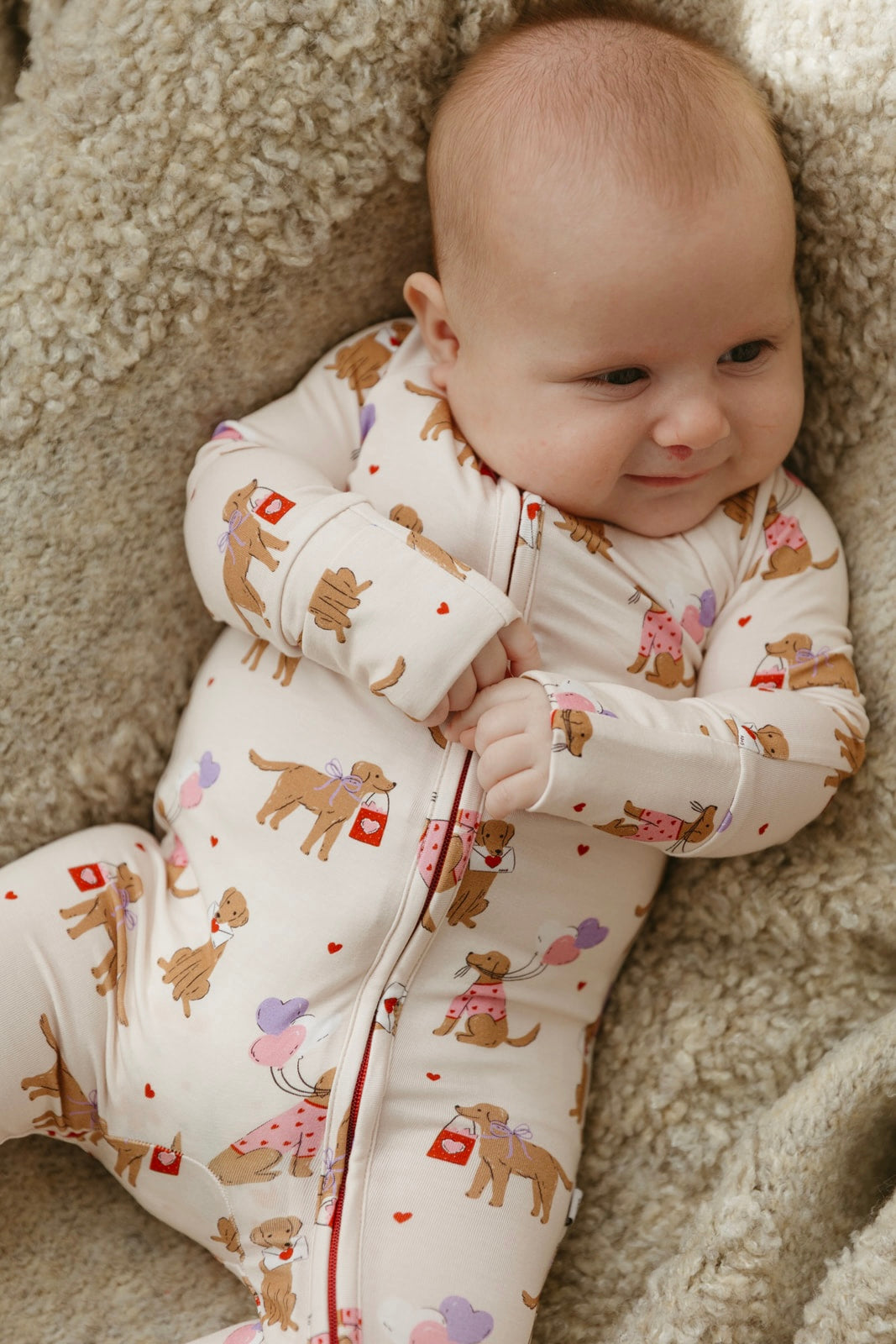 Puppy Love Letters | Bamboo Zipper Pajamas