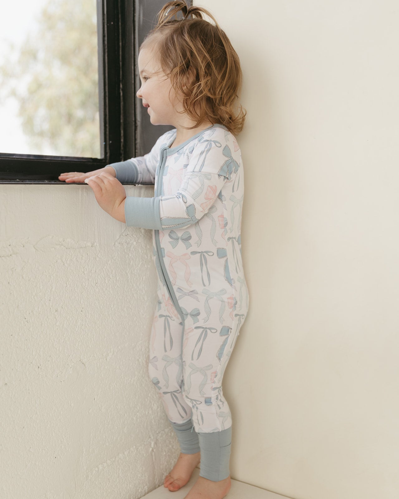 Cotton Candy Bows | Bamboo Zipper Pajamas
