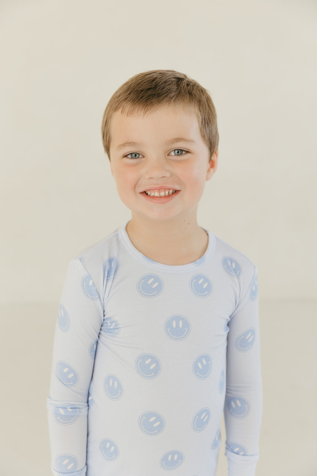 Blue Smiley | Bamboo Two Piece Pajamas