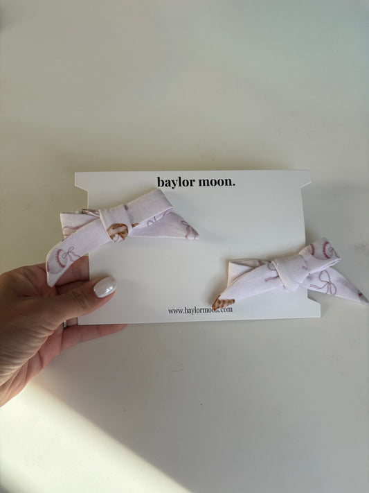 Pink Baseball | Clip Bows