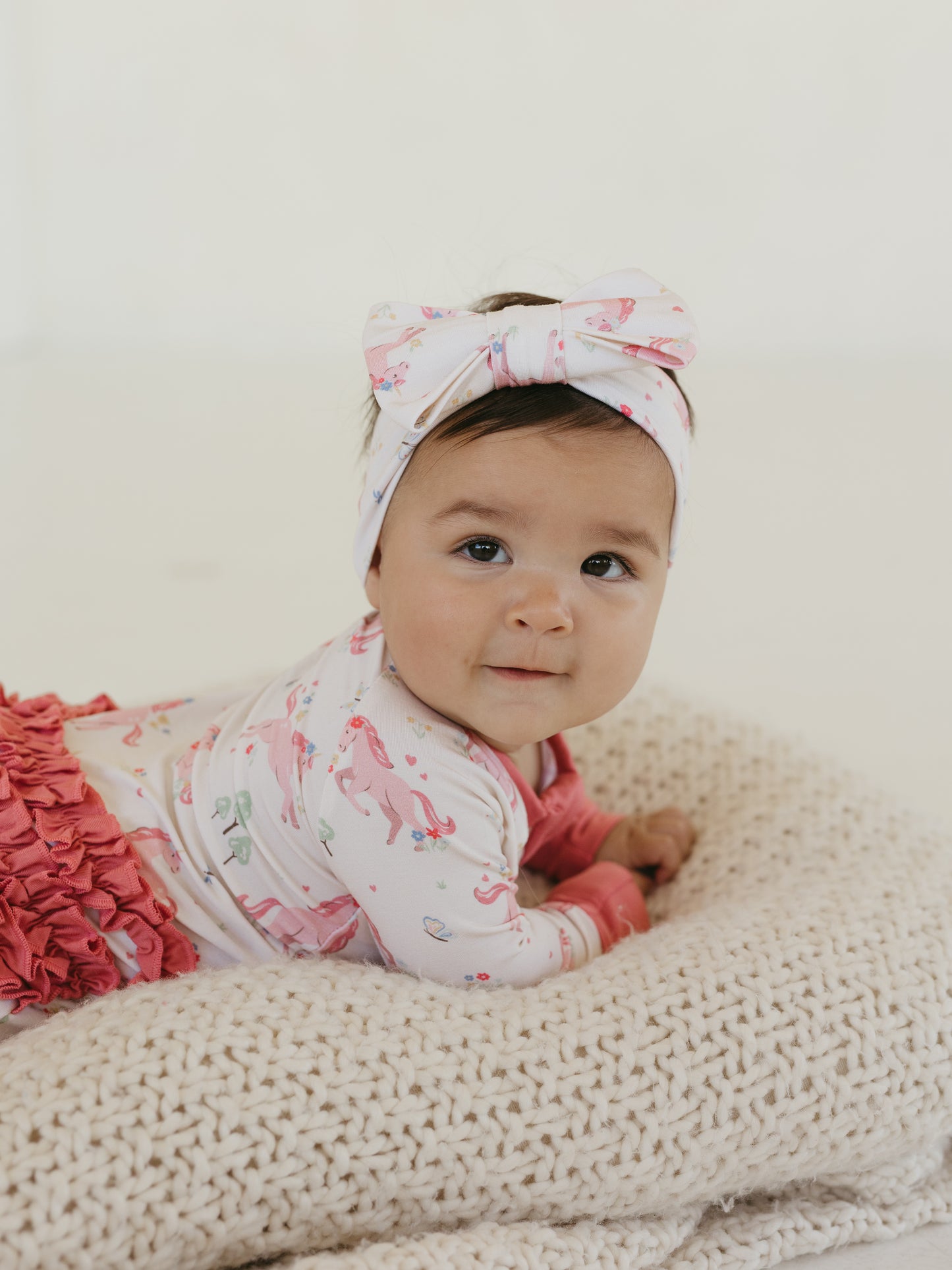 Unicorn | Bamboo Ruffle Zipper Pajamas