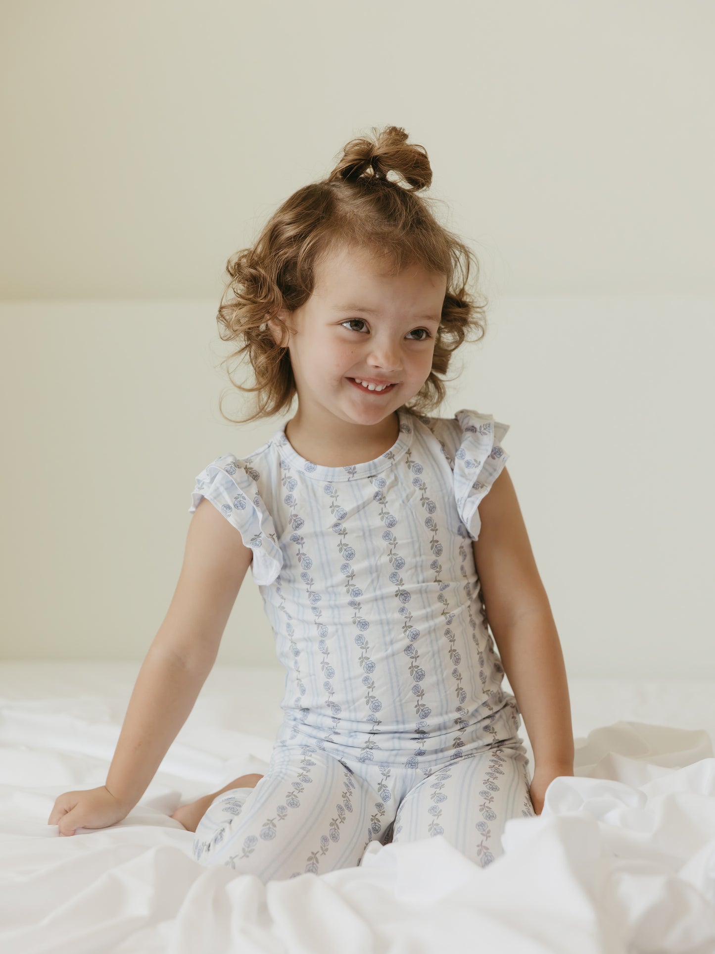 Blue Cottage Rose | Bamboo Ruffle Set