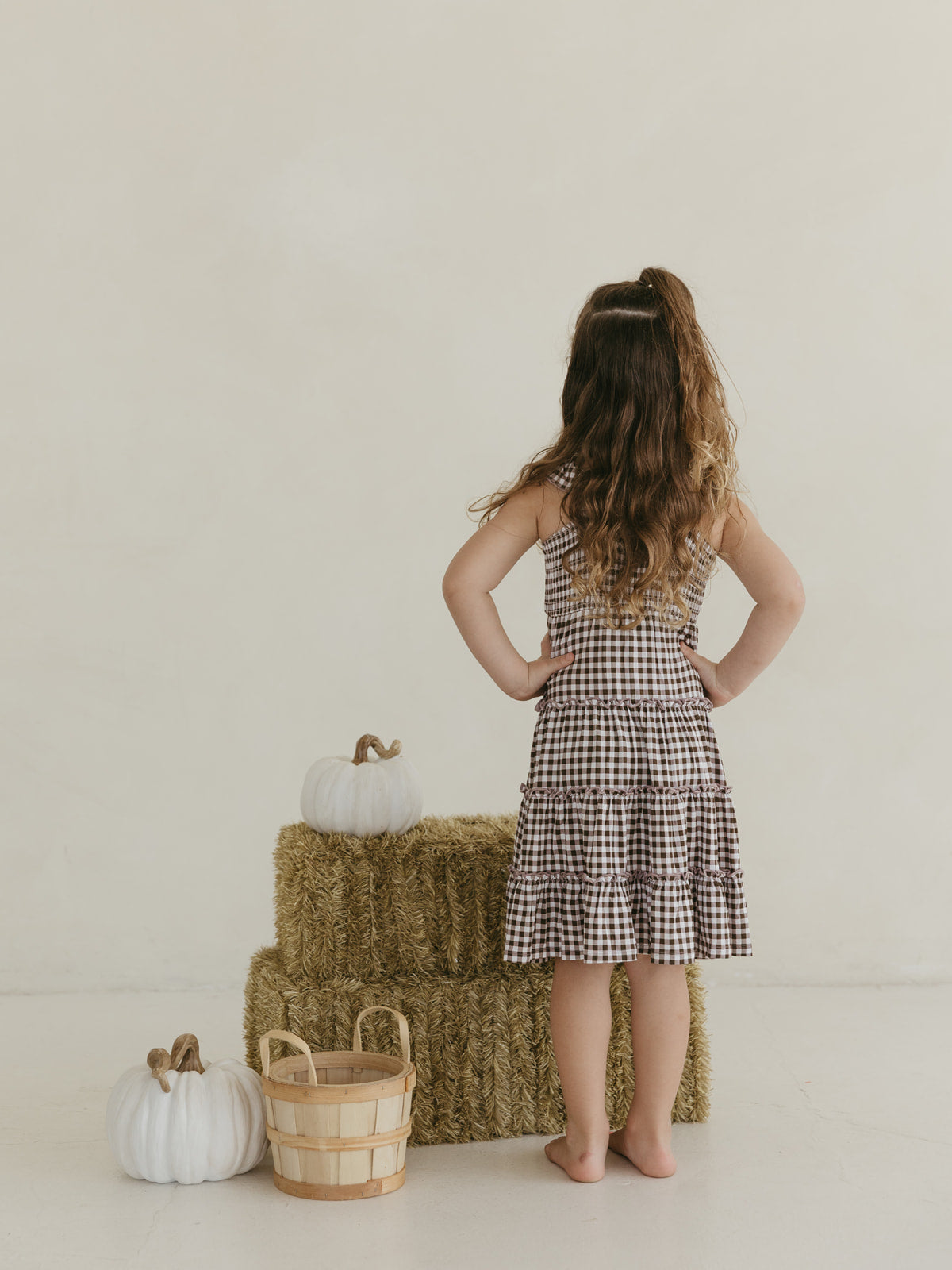 Cocoa Gingham | Smocked Twirl Dress