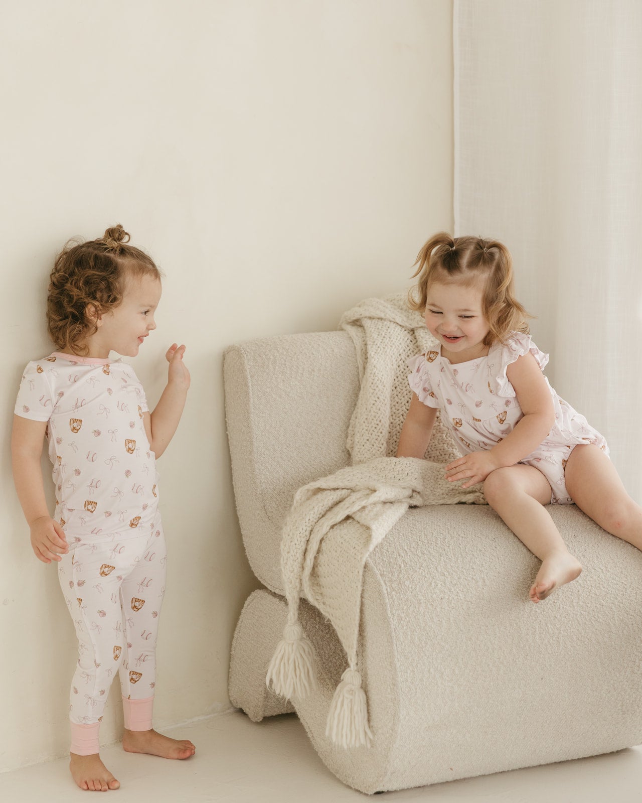 Pink Baseball | Ruffle Romper