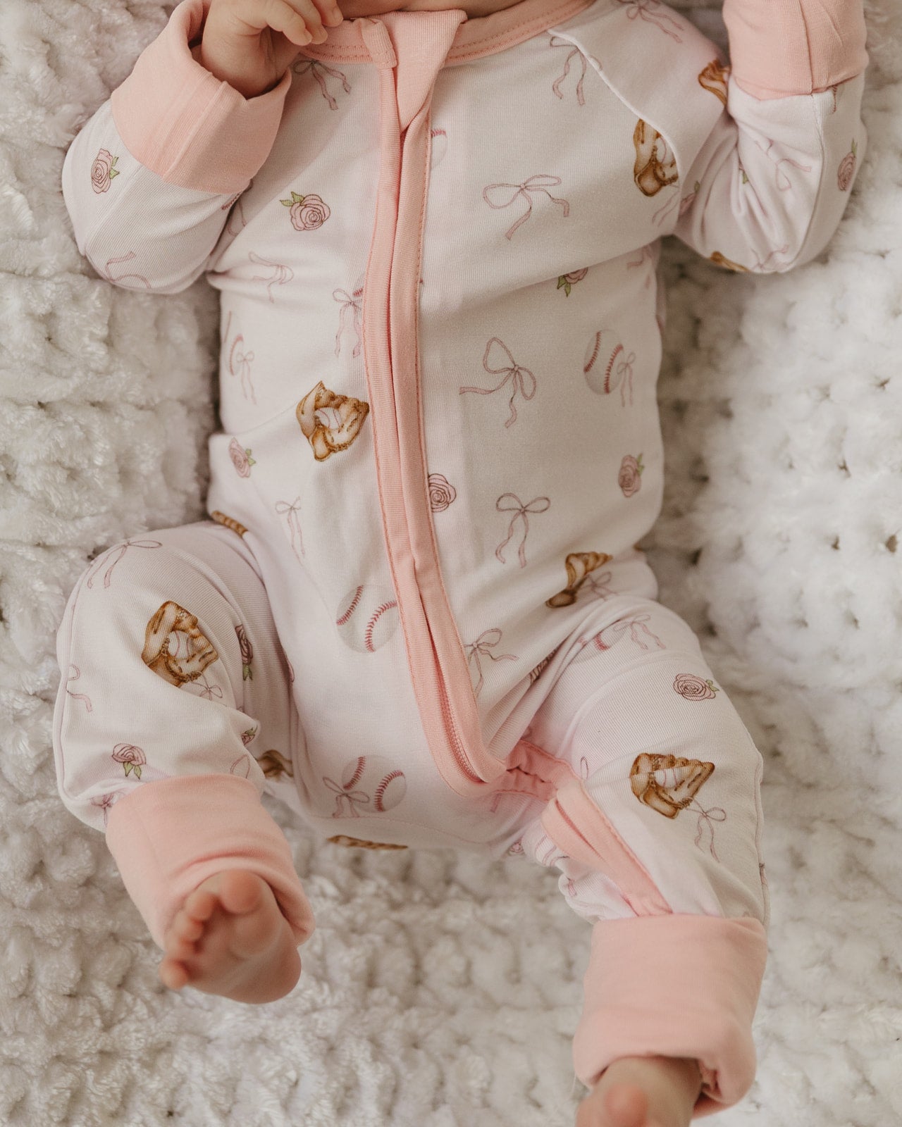 Pink Baseball | Bamboo Zipper Pajamas