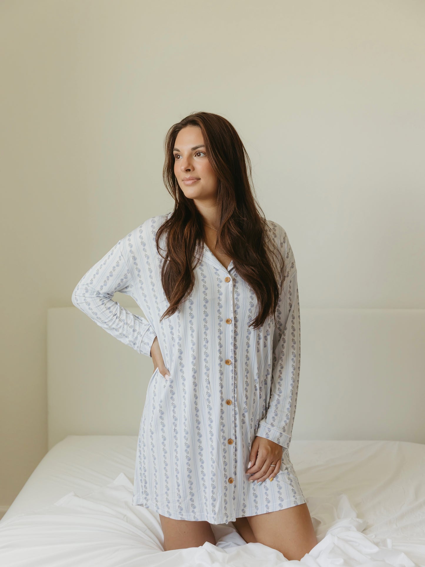 Blue Cottage Rose | Women's Nightgown