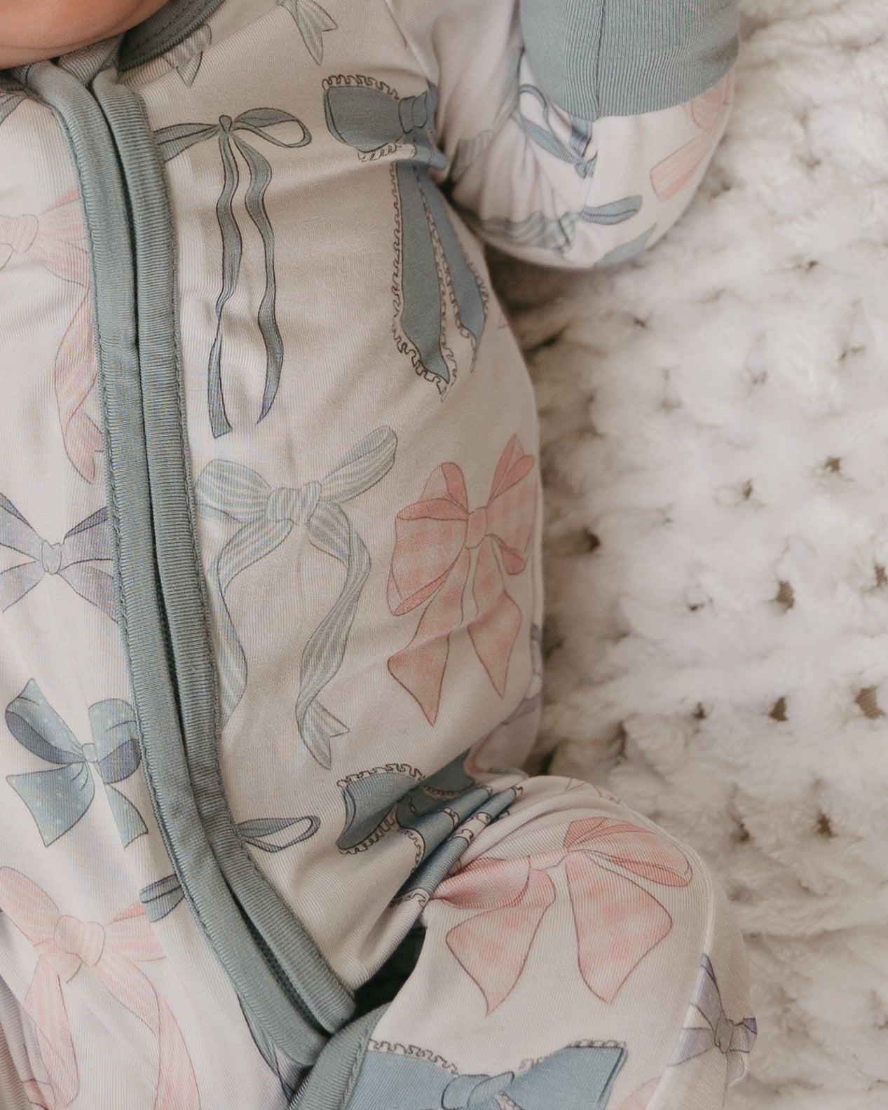 Cotton Candy Bows | Bamboo Zipper Pajamas
