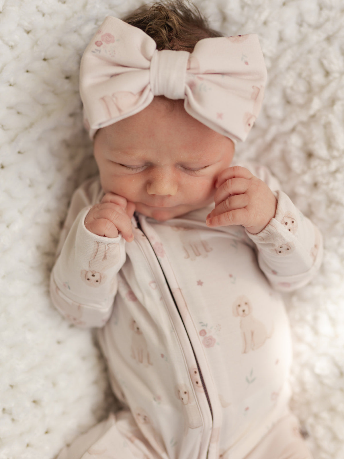 Pups & Bows | Bamboo Zipper Pajamas