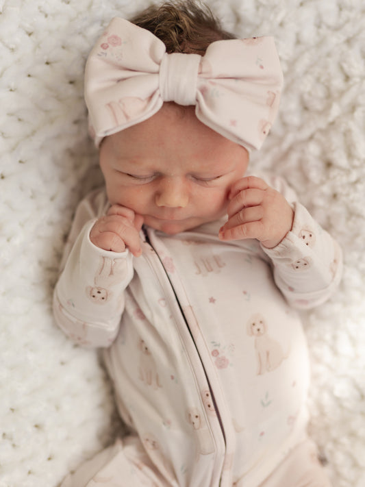 Pups & Bows | Bamboo Zipper Pajamas