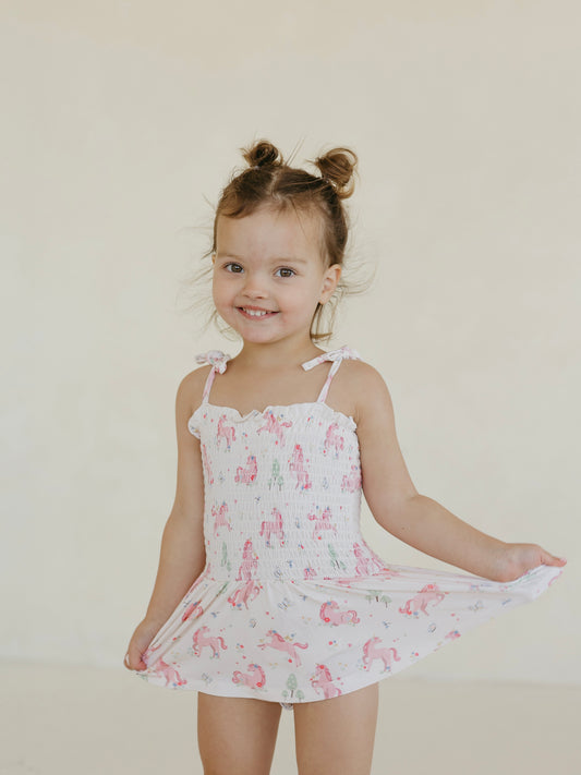 Unicorn | Smocked Bodysuit Dress