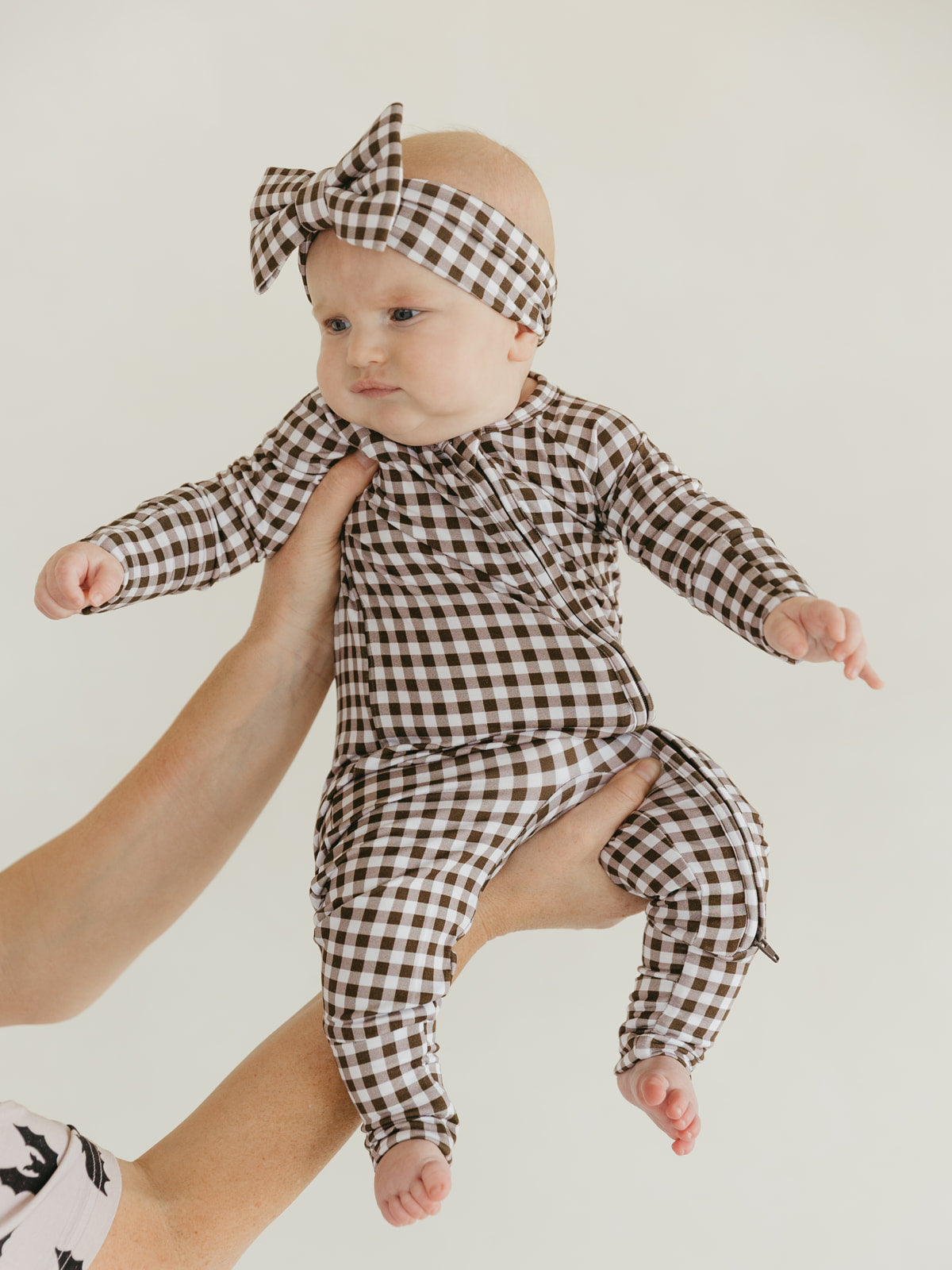 Cocoa Gingham | Bamboo Zipper Pajamas