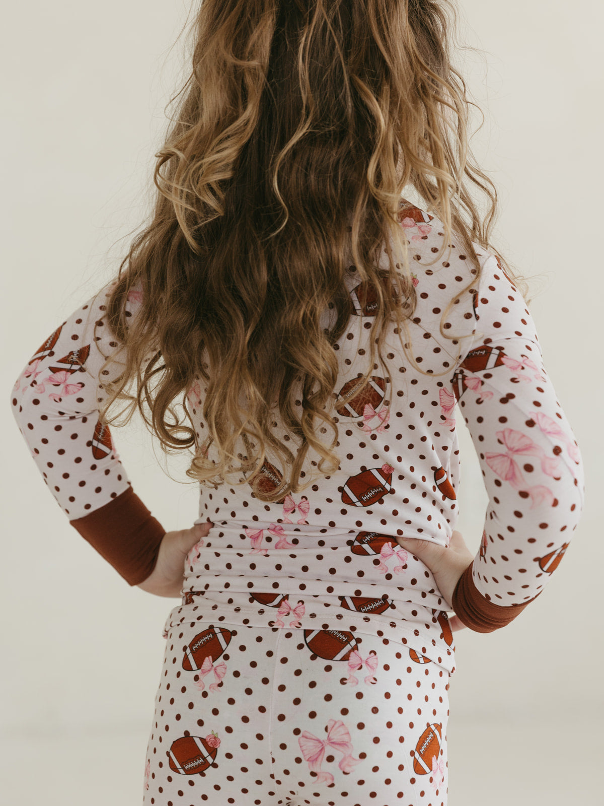 Footballs & Bows | Bamboo Two Piece Pajamas