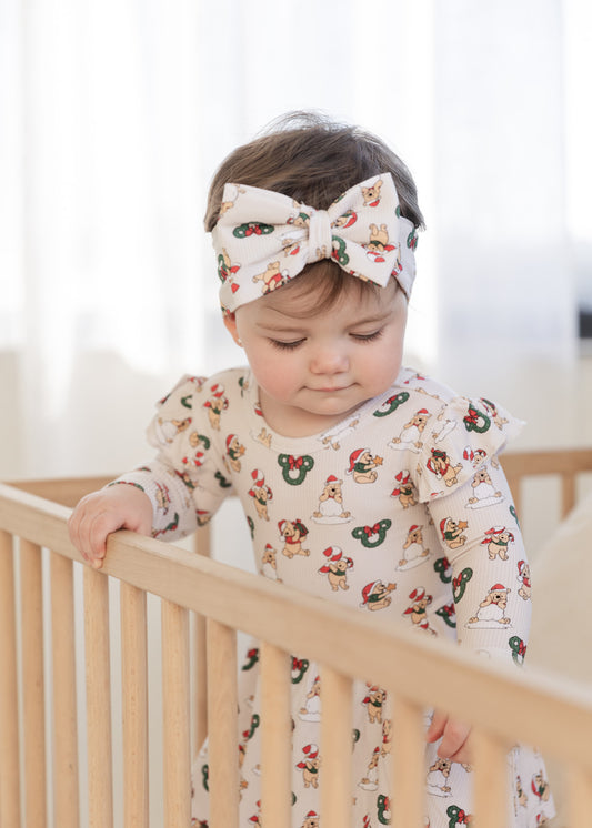 Pooh (Ribbed) | Bamboo Head Wrap Bow