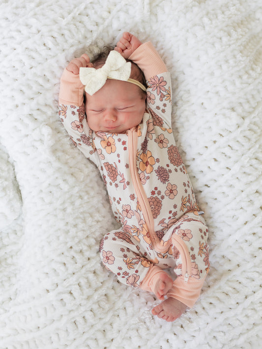 Fall Floral (Ribbed) | Bamboo Zipper Pajamas
