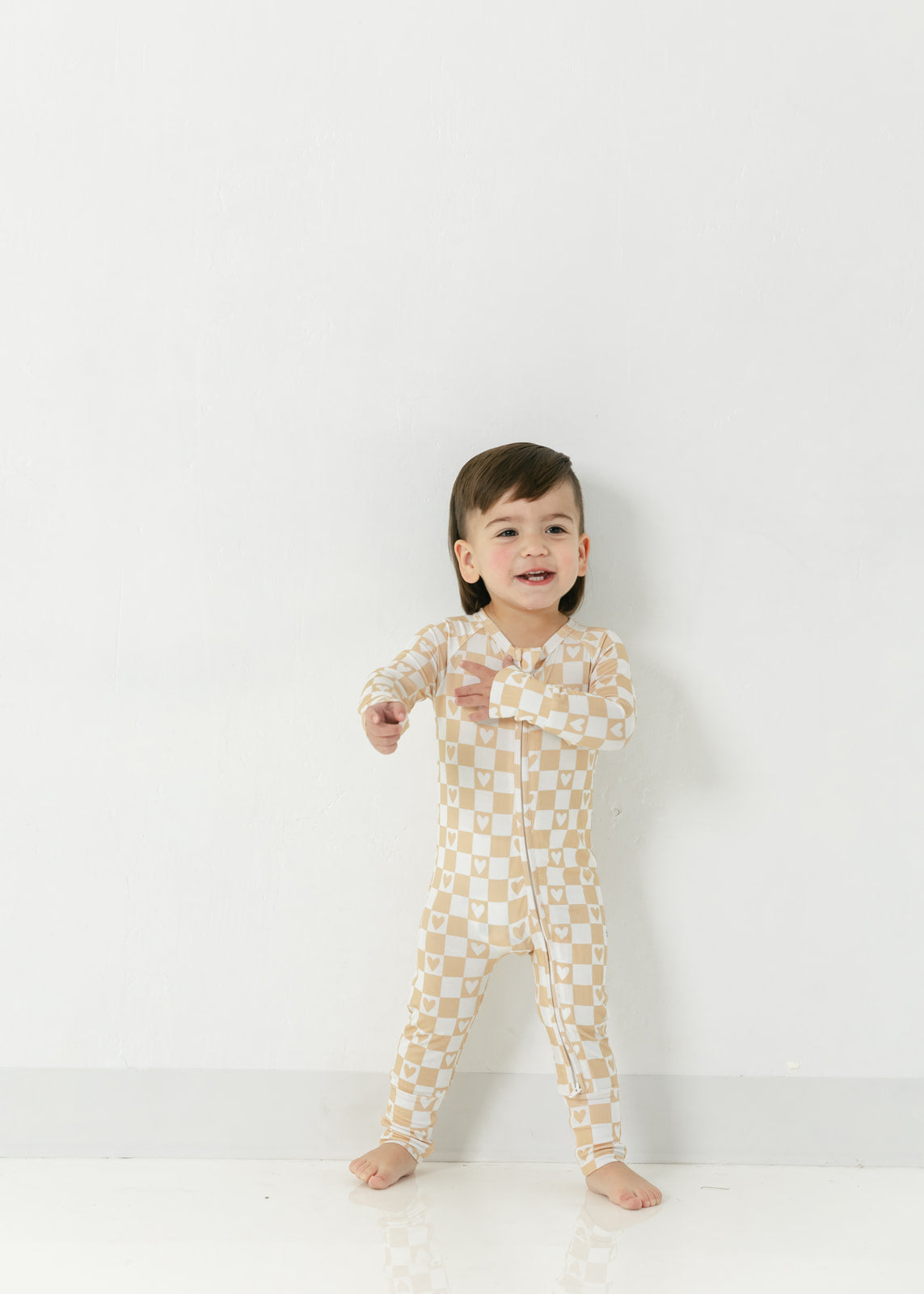 Valentine Checkerboard | Bamboo Zip Pajamas