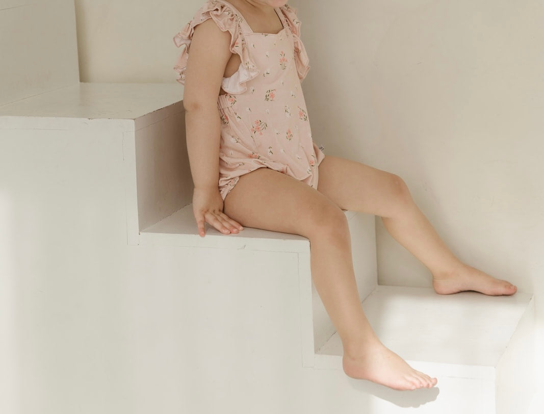 Clara Floral | Bamboo Cross-Back Ruffle Romper