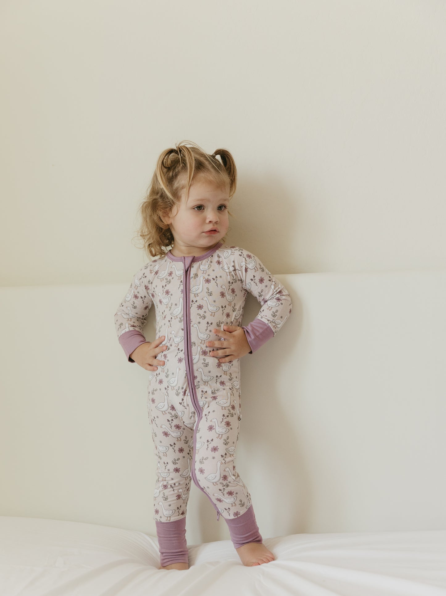 Sweet Geese | Bamboo Zipper Pajamas