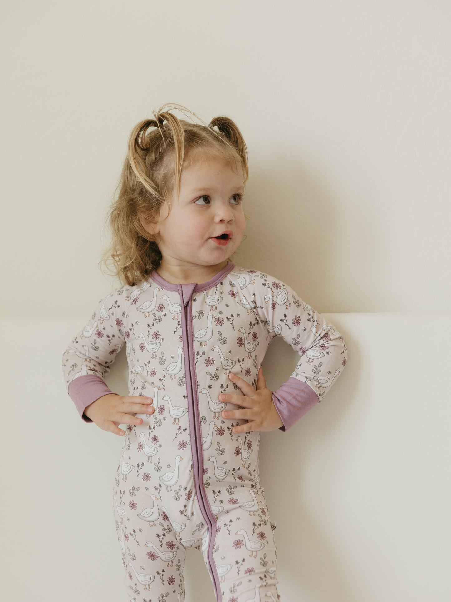Sweet Geese | Bamboo Zipper Pajamas