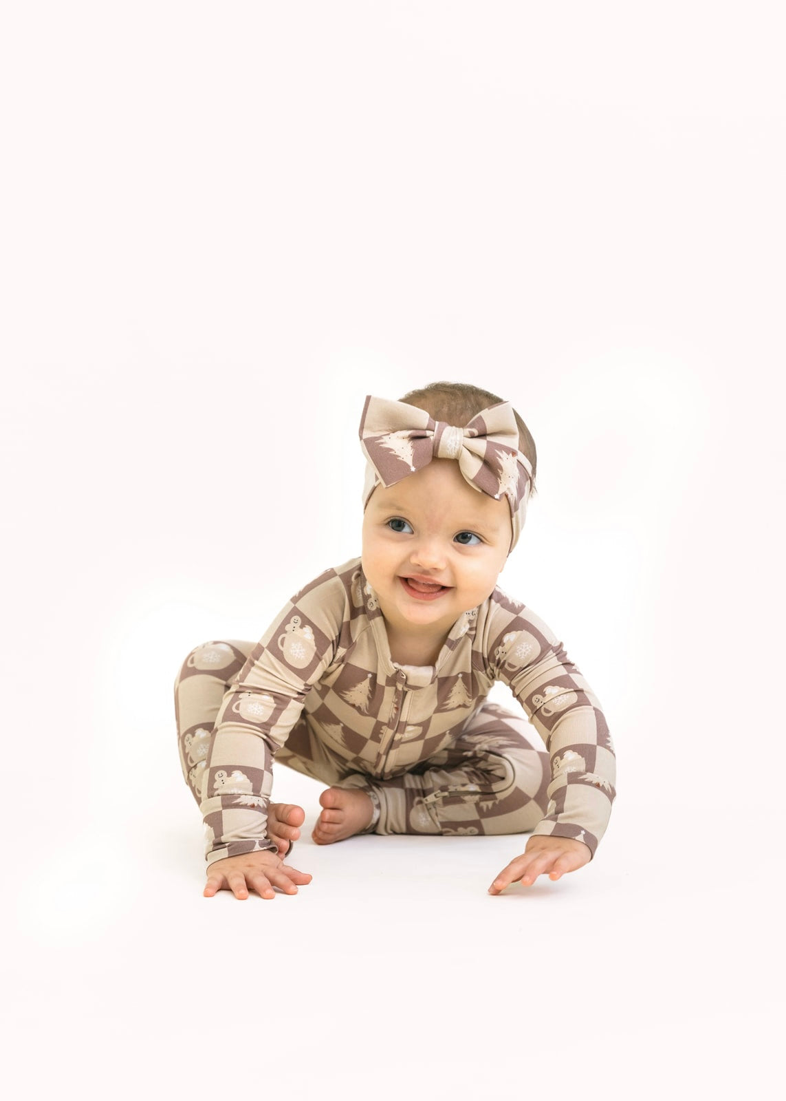 Festive Checkerboard | Bamboo Zip Romper