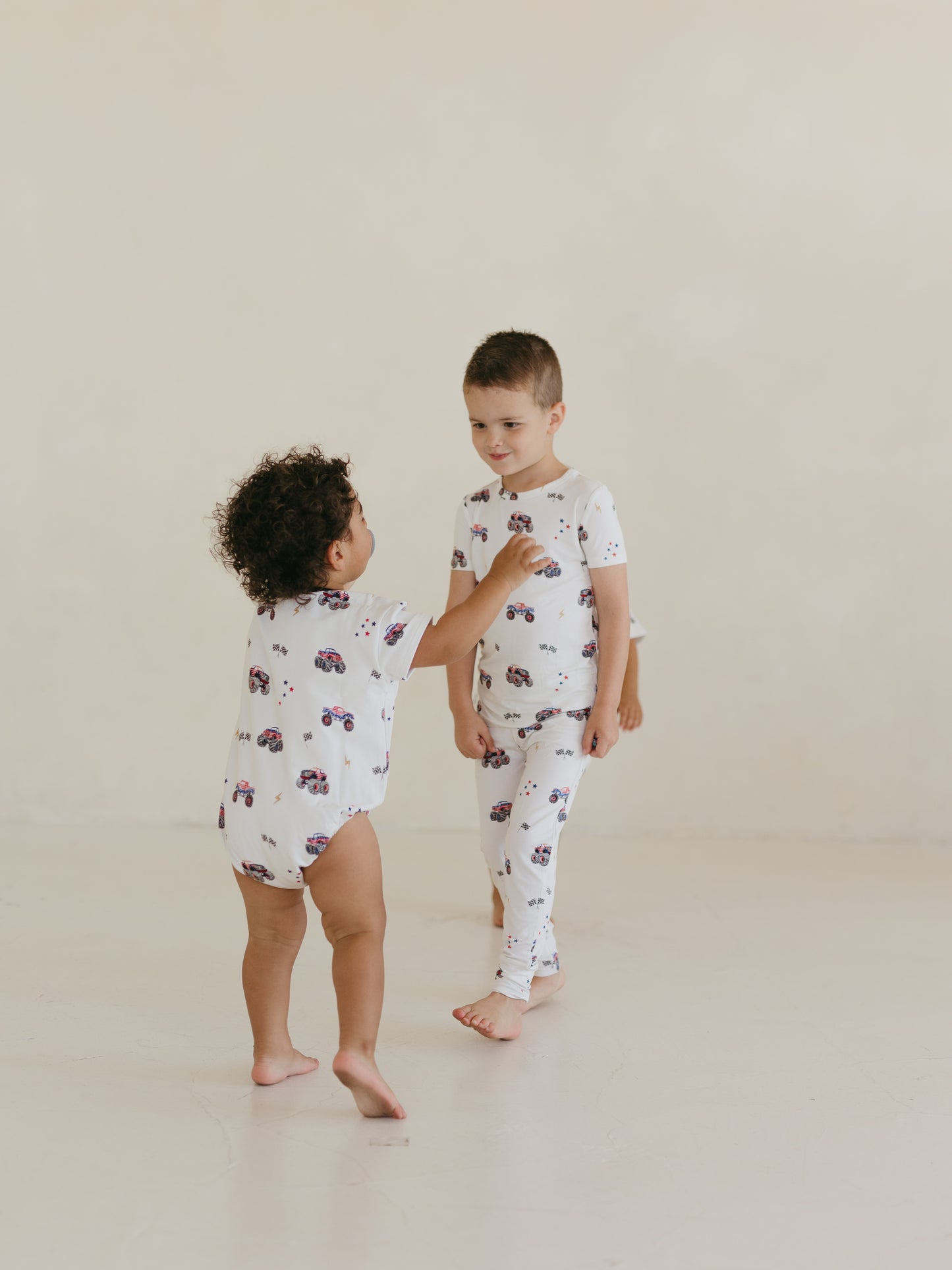 Red, White & Vroom | Terry Bubble Romper