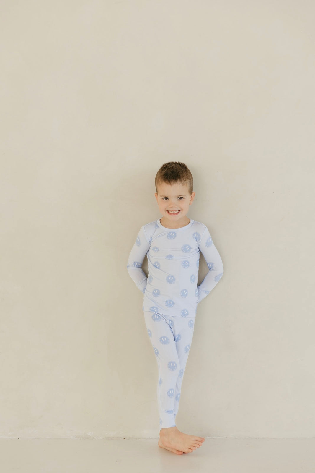 Blue Smiley | Bamboo Two Piece Pajamas