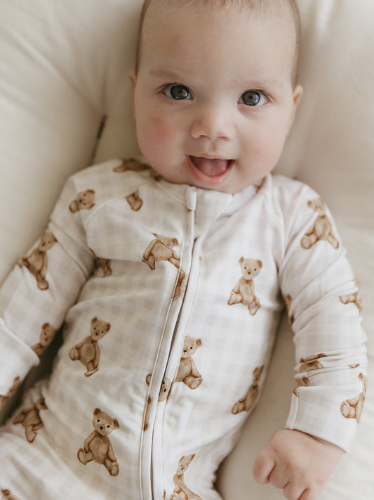 Heirloom Teddy | Bamboo Zipper Pajamas