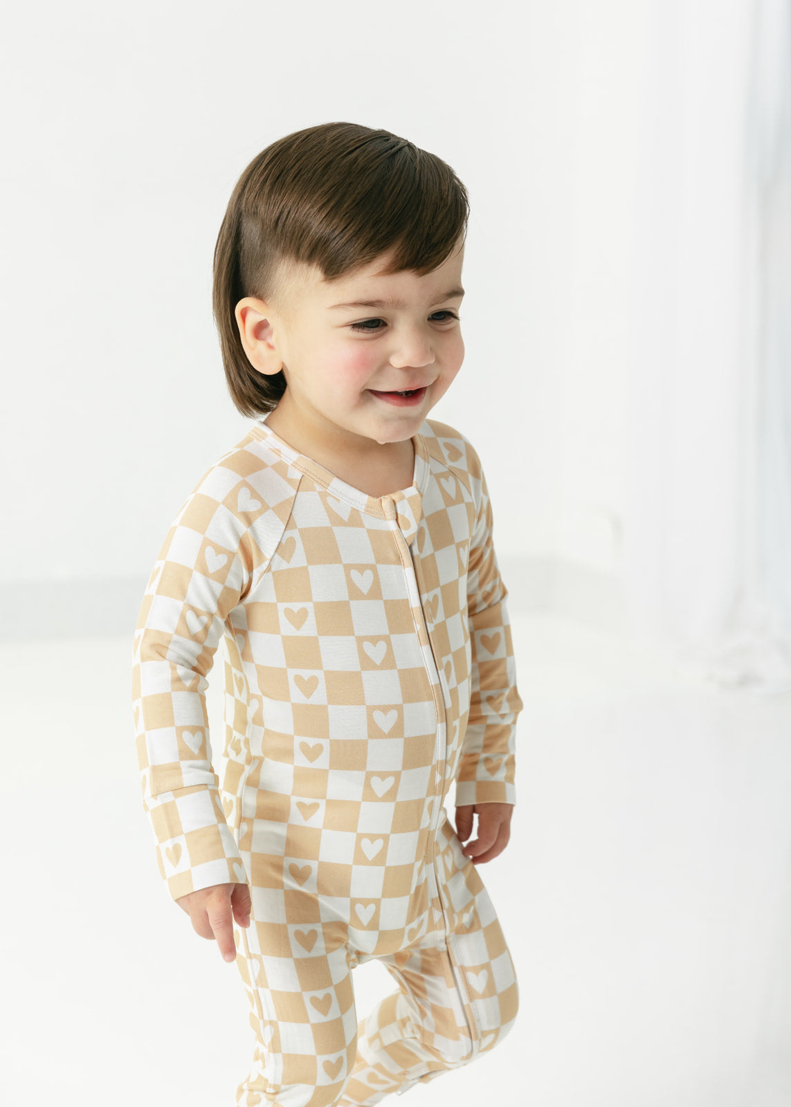 Valentine Checkerboard | Bamboo Zip Pajamas