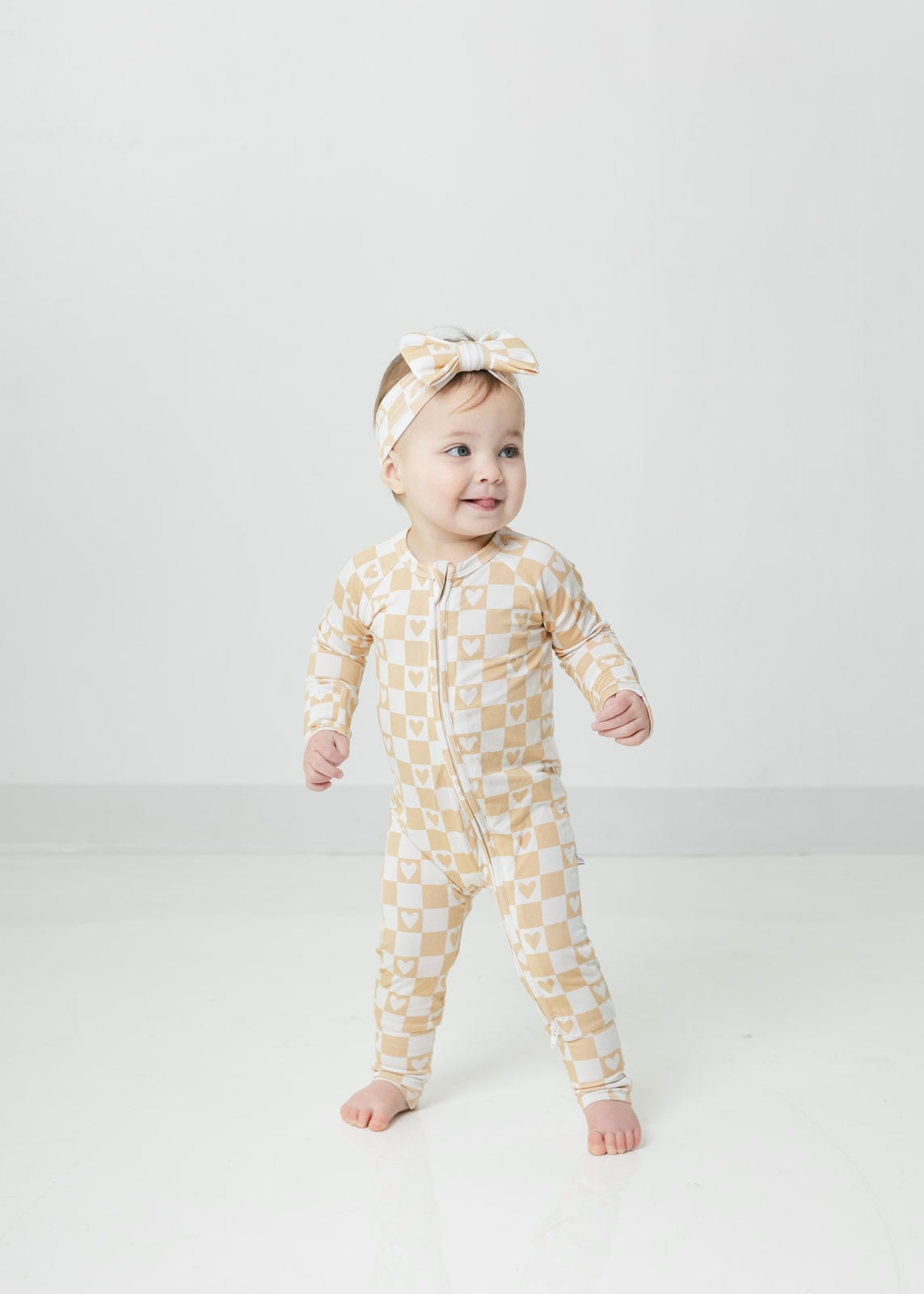 Valentine Checkerboard | Bamboo Zip Pajamas