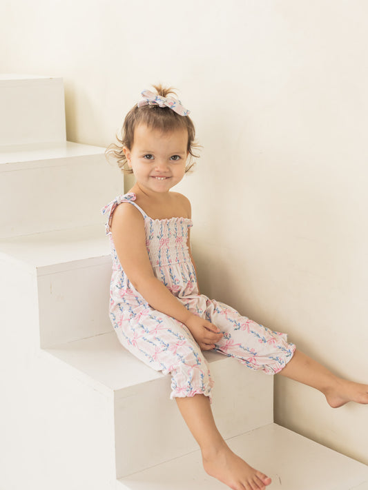 Layla Bow | Bamboo Smocked Jumpsuit