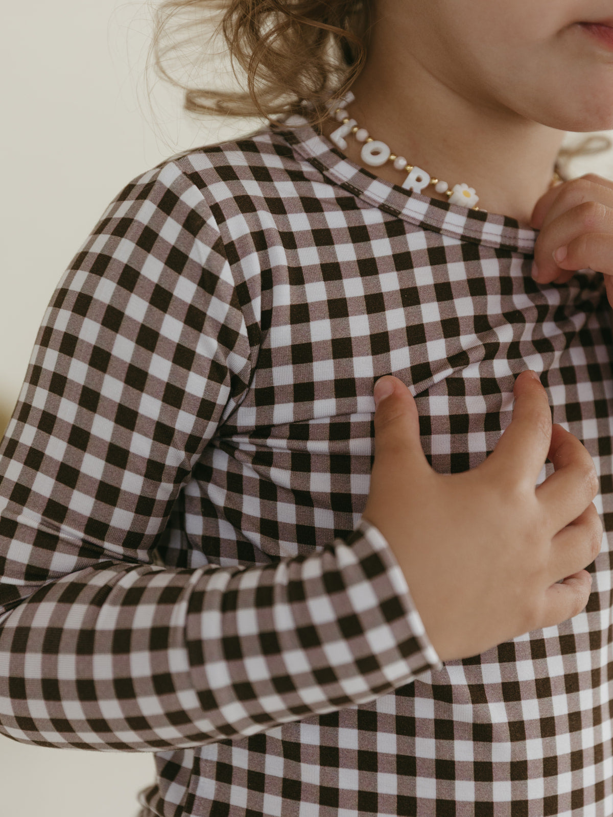Cocoa Gingham | Bamboo Two Piece Pajamas