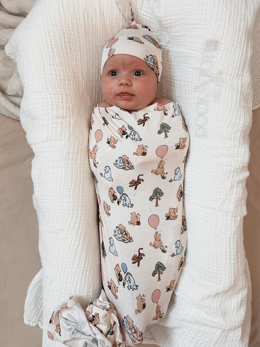 Pooh | Bamboo Swaddle + Beanie Set