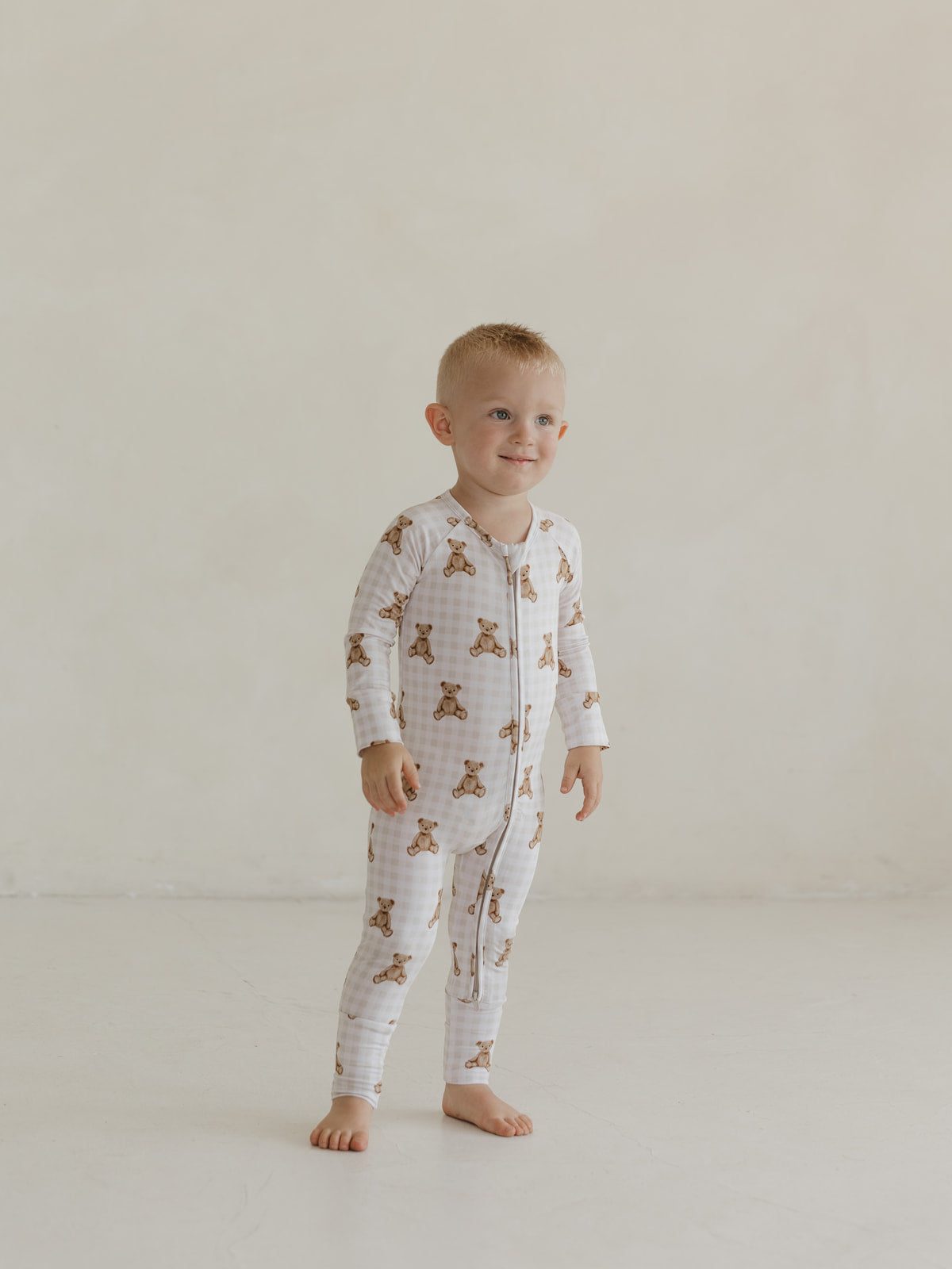 Heirloom Teddy | Bamboo Zipper Pajamas