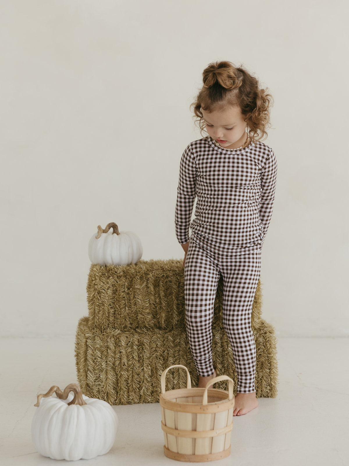 Cocoa Gingham | Bamboo Two Piece Pajamas