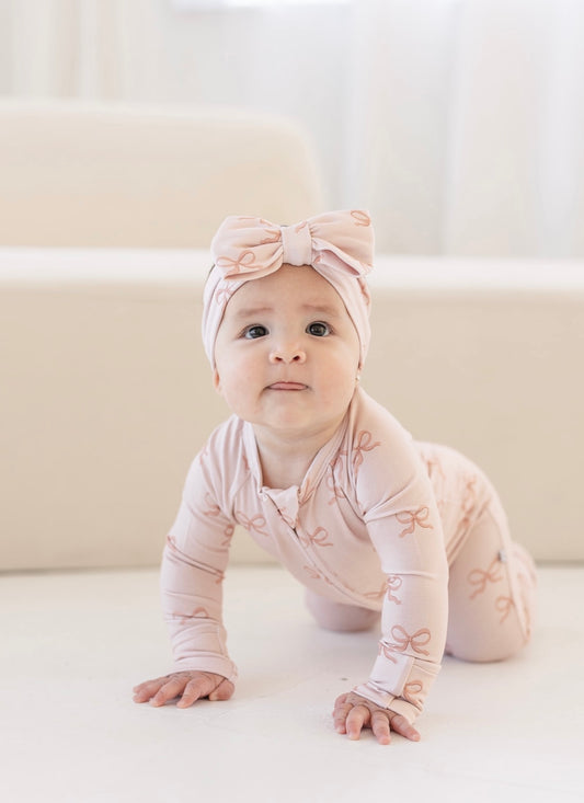 Bow | Bamboo Zip Pajamas