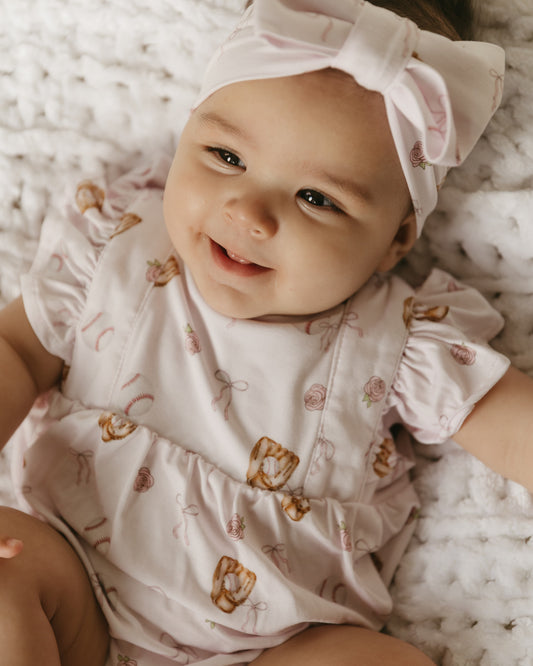 Pink Baseball | Ruffle Romper