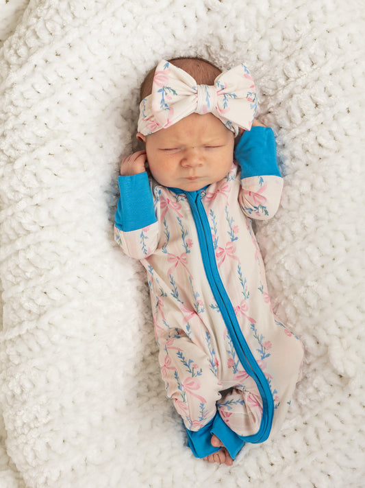 Layla Bow | Bamboo Zipper Pajamas