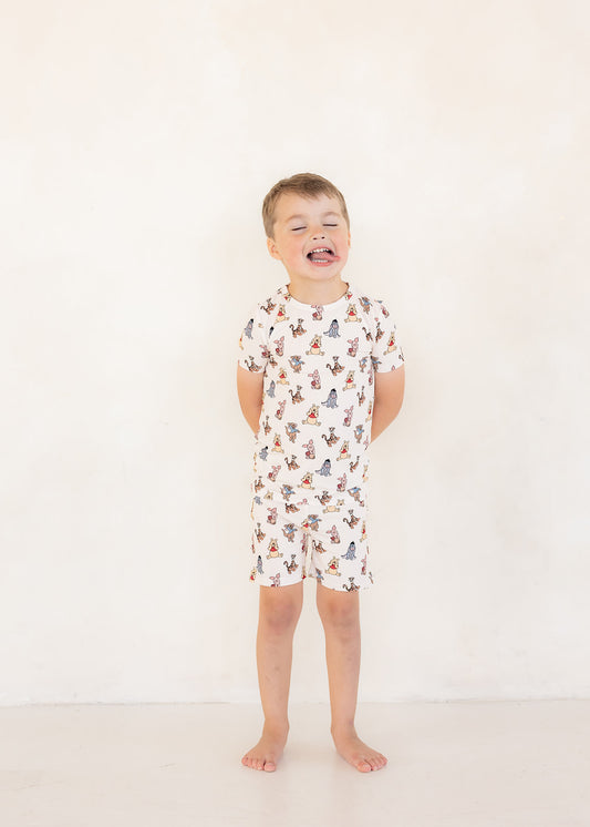 Pooh (Ribbed) | Bamboo Toddler Short Set