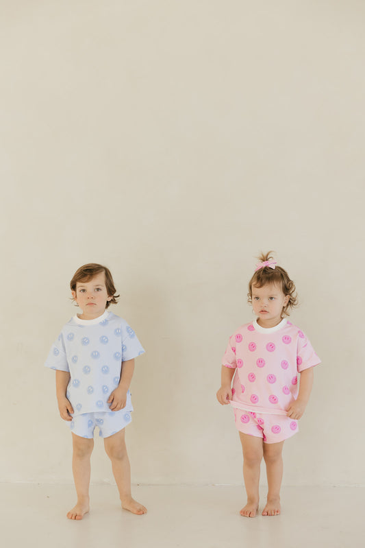 Blue Smiley | Daywear Terry Shorts Set