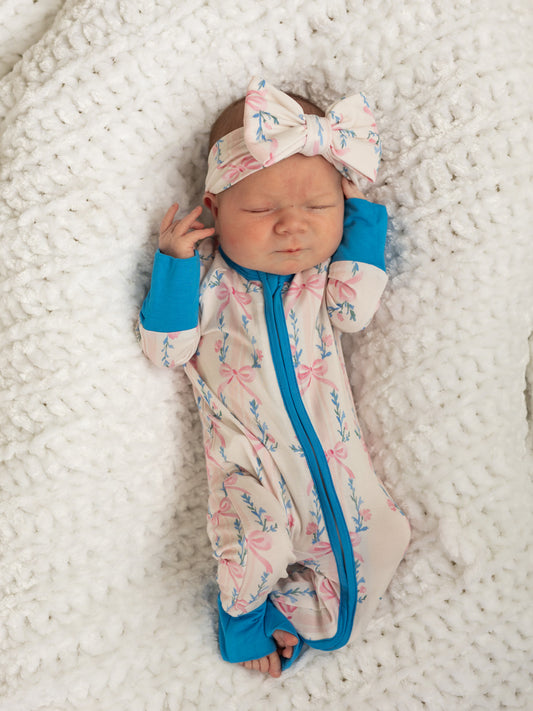 Layla Bow | Bamboo Zipper Pajamas