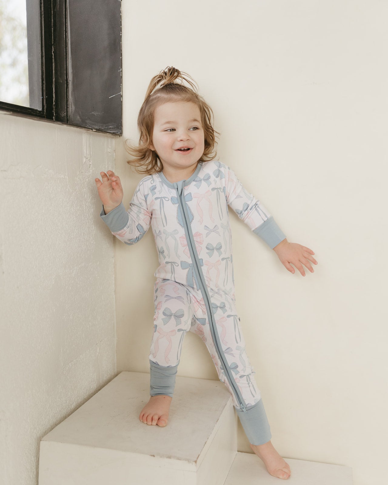 Cotton Candy Bows | Bamboo Zipper Pajamas