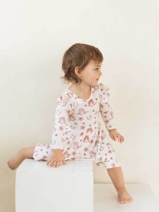 Cowgirl | Bamboo Flutter Twirl Dress with Bodysuit